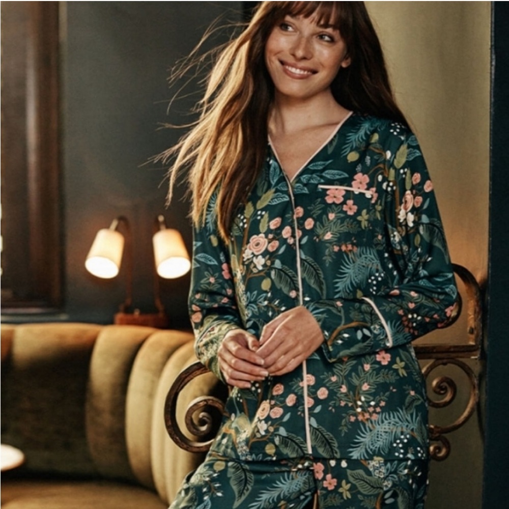 Summersalt Floral Pajama Set - Green and Pink